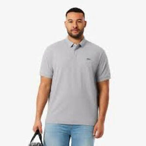 Lacoste Paris Mens 3XL Classic Fit Stretch Piqué Polo Shirt Gray Preppy Academia